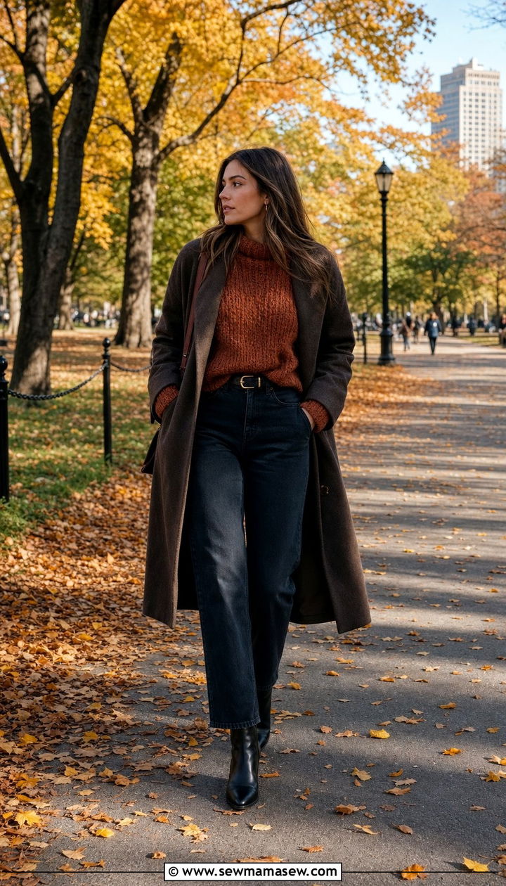 Chunky Knit Sweater High Waisted Jeans Ankle Boots Outfit - 35 Boston outfit ideas
