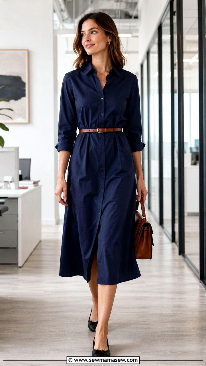 Chunky Knit Sweater With Satin Slip Skirt - 30 transitional office outfit ideas
