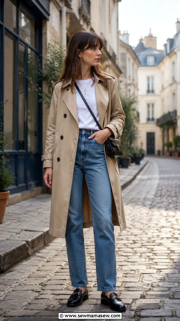 Chunky Knit Sweater with Satin Slip Skirt and Knee High Boots - 30 Parisian street style outfit ideas