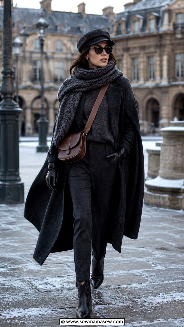 Chunky Scarf And Caped Coat Outfit - 20 poetcore outfits 2026