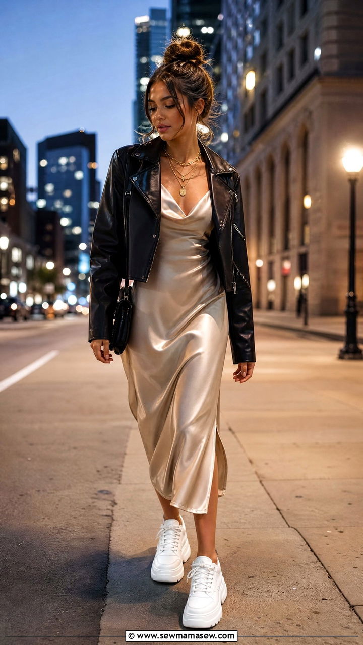 Chunky Sneakers With Slip Dress Outfit - 25 How to style chunky sneakers