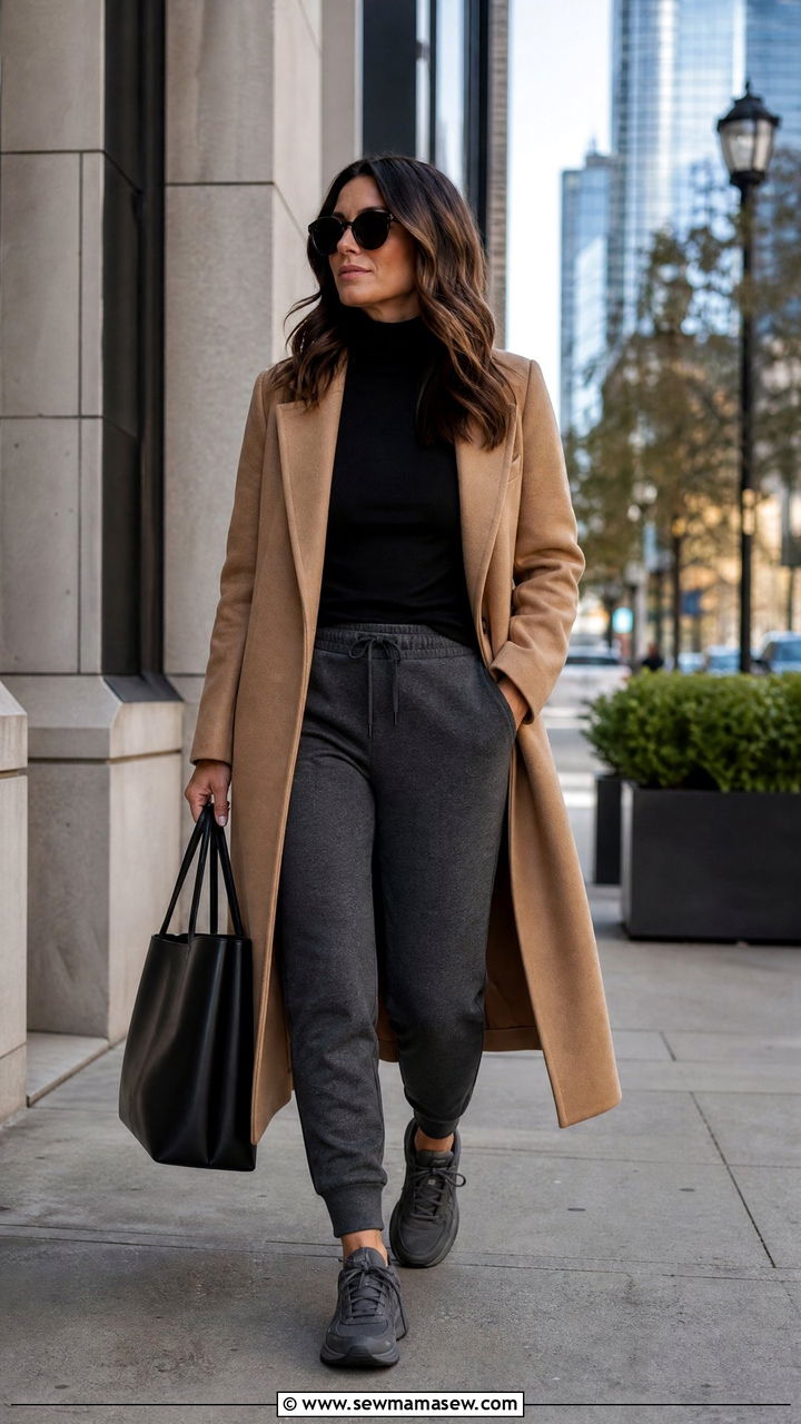 Chunky Sneakers With Tailored Joggers And Coat - 25 How to style chunky sneakers
