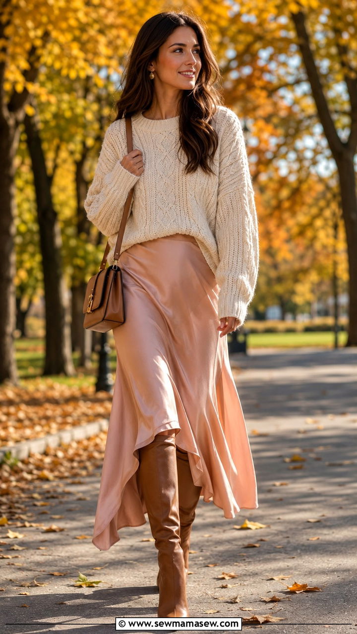 Chunky Sweater and Maxi Skirt - 30 romantic outfits