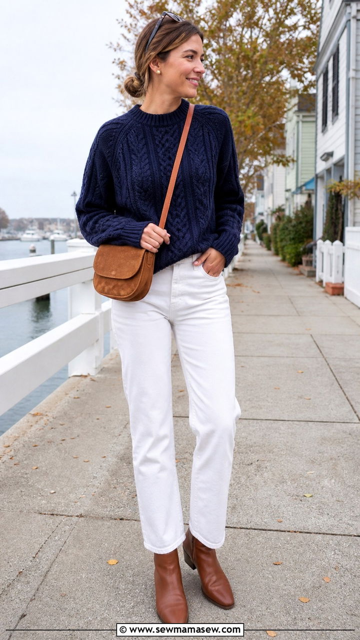 Chunky Sweater with Corduroy Pants - 40 casual chunky sweater outfits