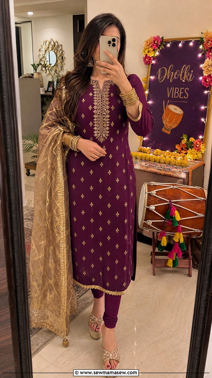 Churidar Kurta for Dholki Evening - 20 Wedding guest outfit ideas Dholki