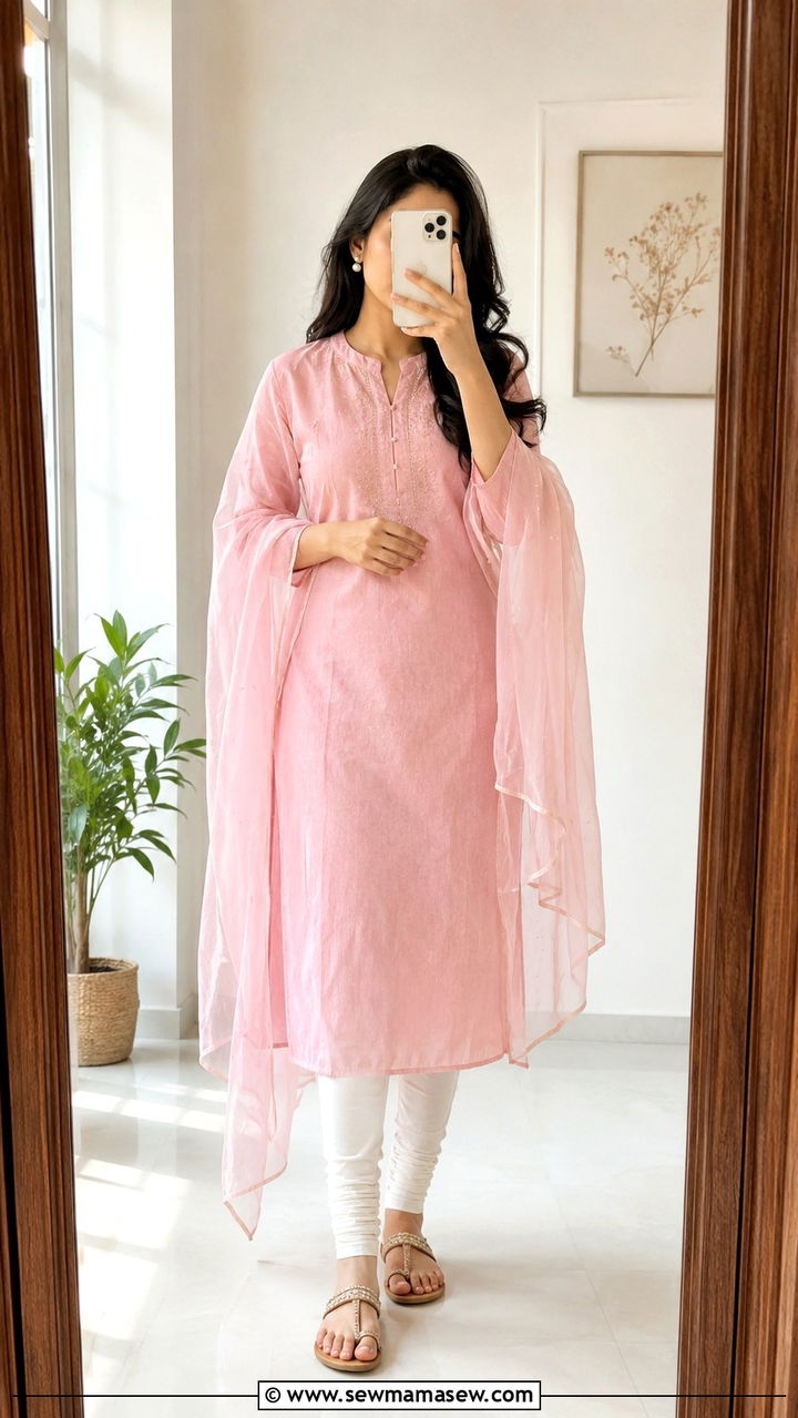 Churidar kurta with chiffon dupatta - 20 Modest outfit ideas for India