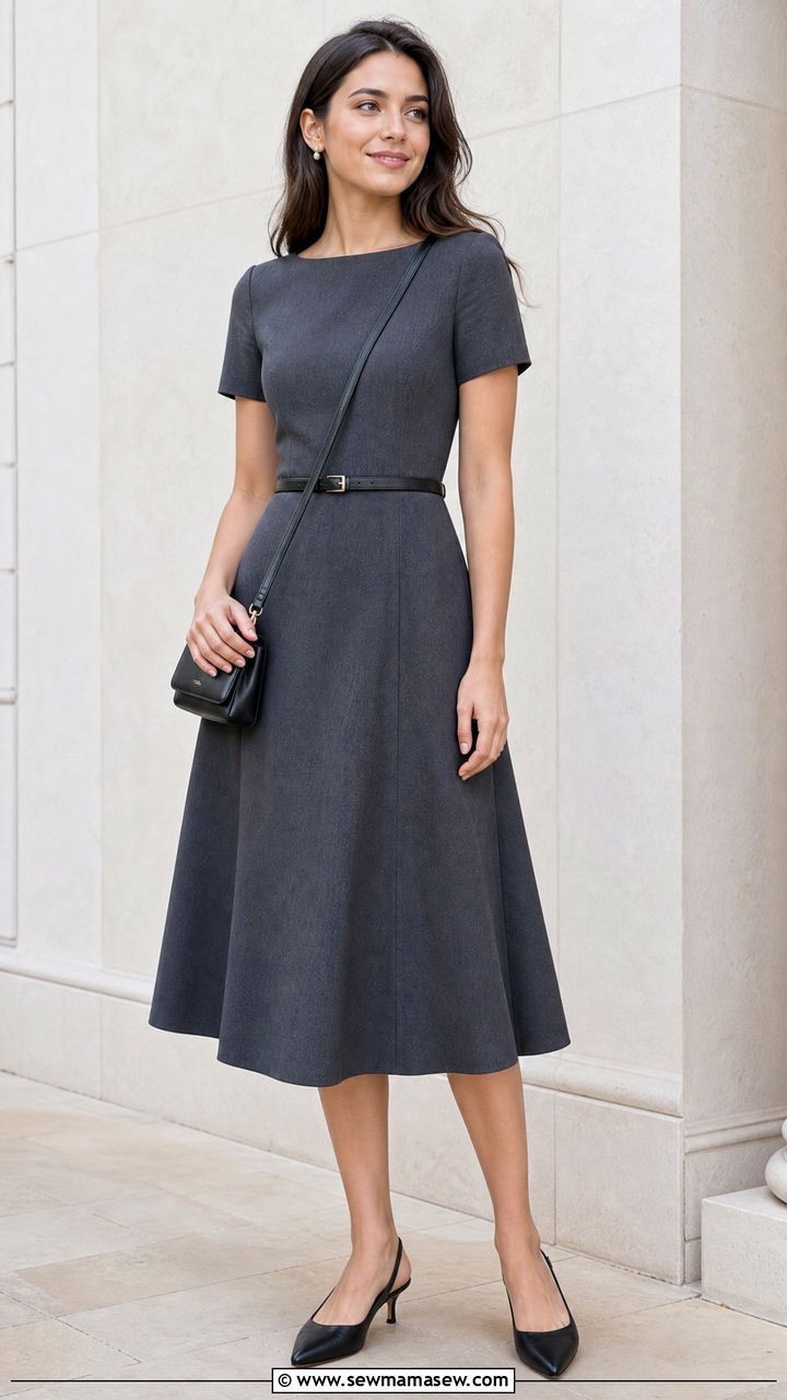 Classic A Line Dress With Kitten Heels Graduation Look - 25 Law school graduation outfits