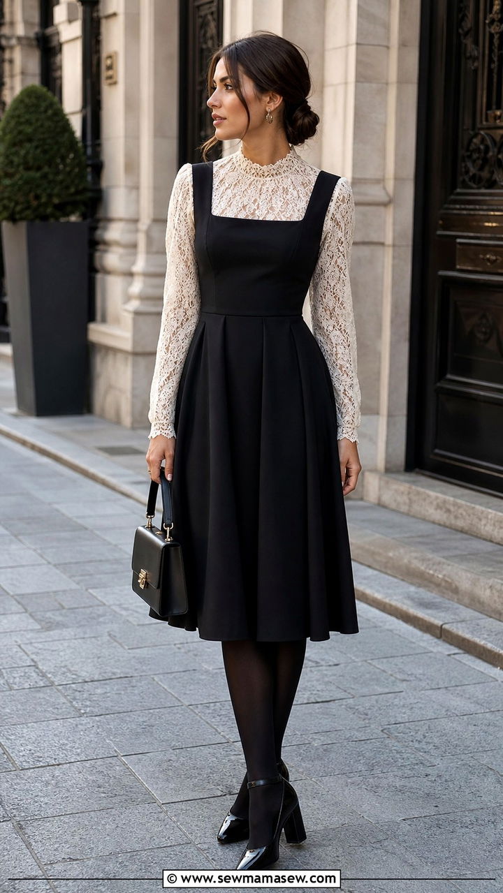 Classic Black Pinafore Dress Wedding Guest - 40 classy wedding guest outfit ideas