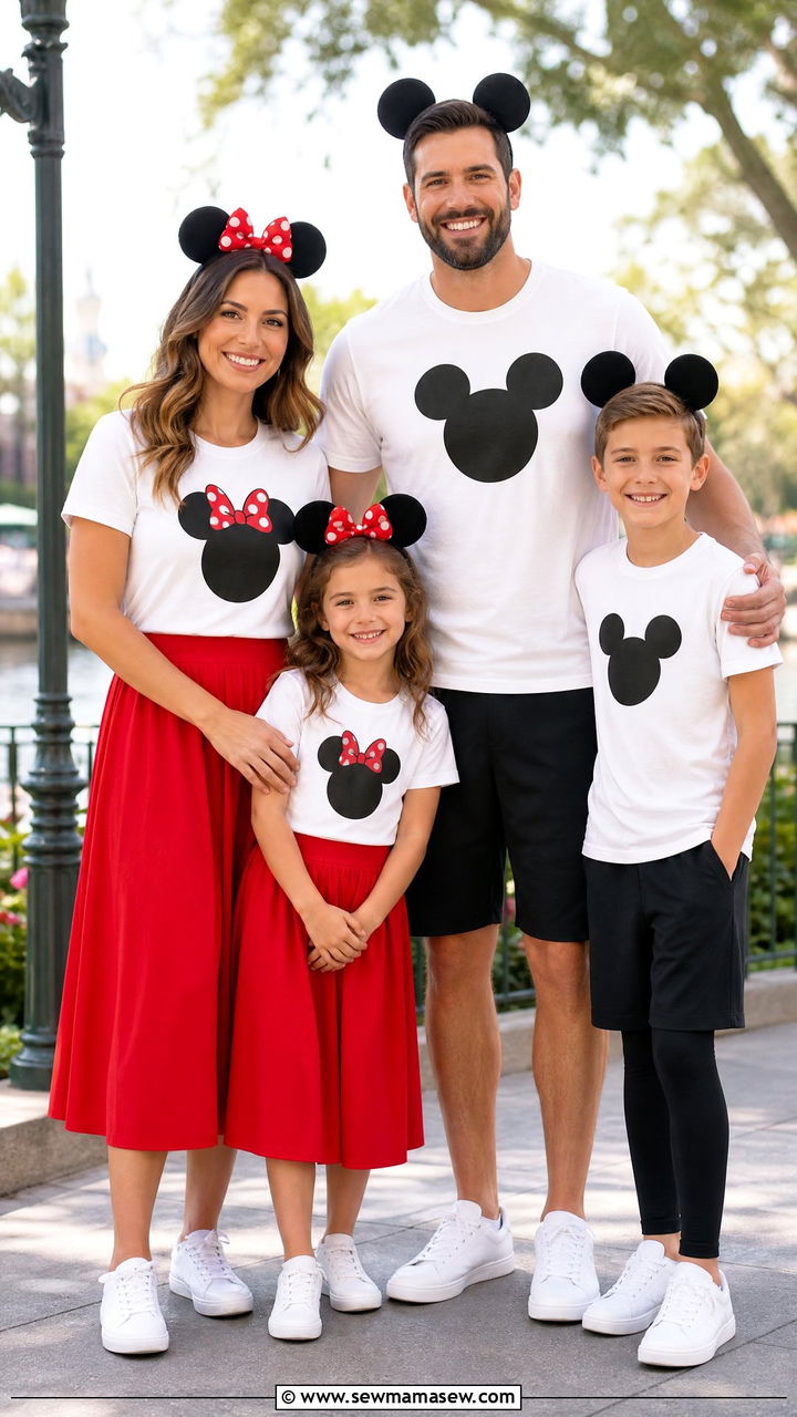 Classic Mickey Mouse Family Matching Shirts - 30 Disney outfits matching