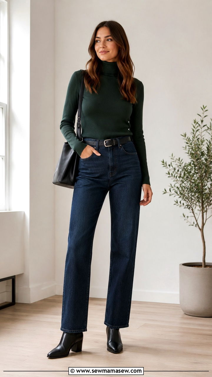 Classic Navy Power Suit with Pointed Toe Heels - 25 Monday work outfit ideas