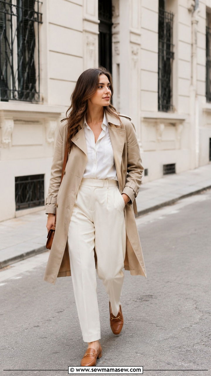 Classic Trench Coat and Neutral Outfit - 25 Photoshoot outfit ideas