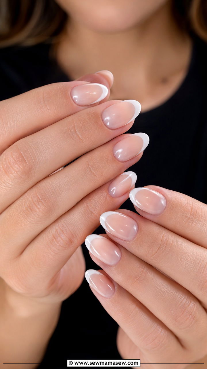 Classic White French Tip Gel Nails - 50 gel polish