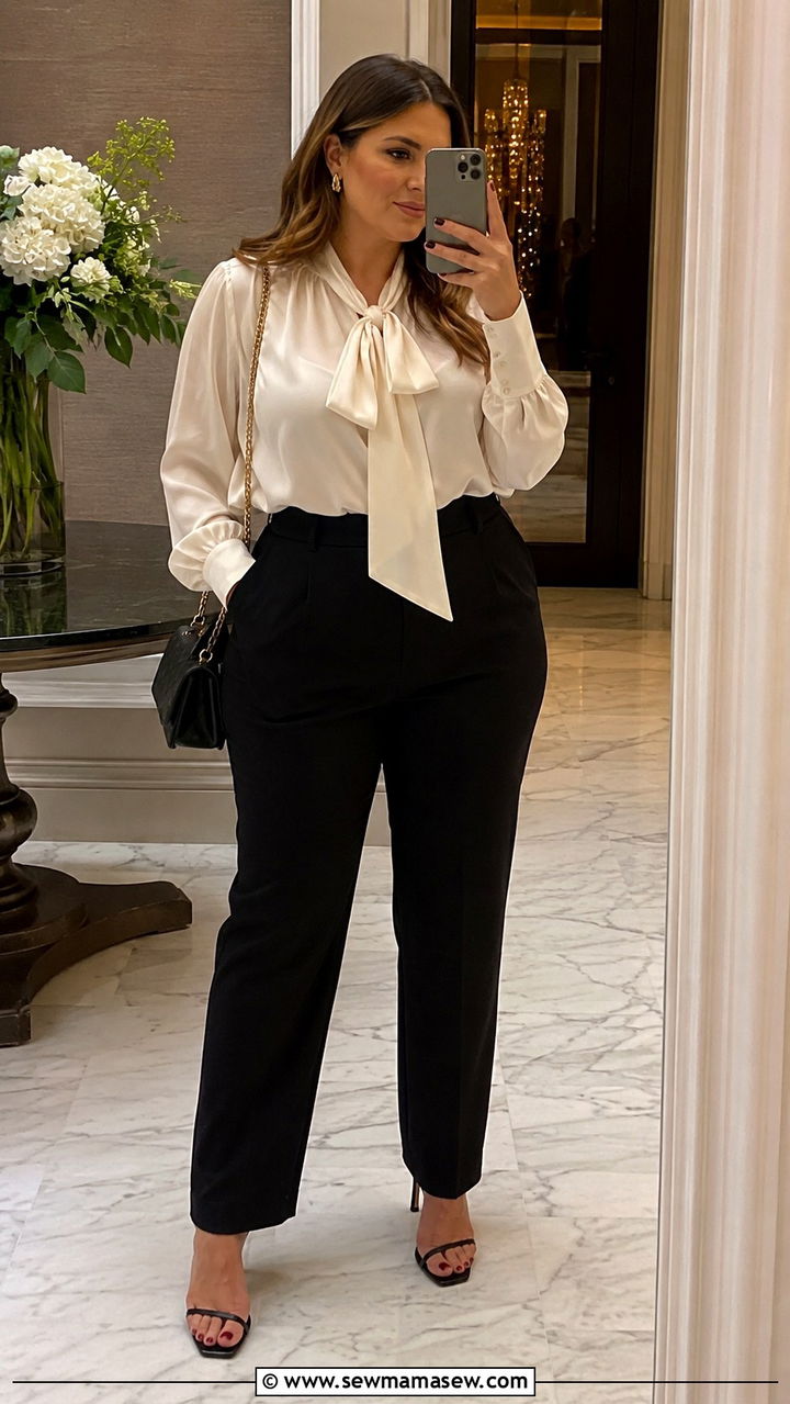 Classy Midsize Outfit With Statement Blouse - 30 classy outfits for midsize women