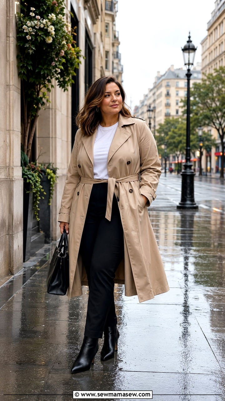 Classy Midsize Outfit With Trench Coat - 30 classy outfits for midsize women