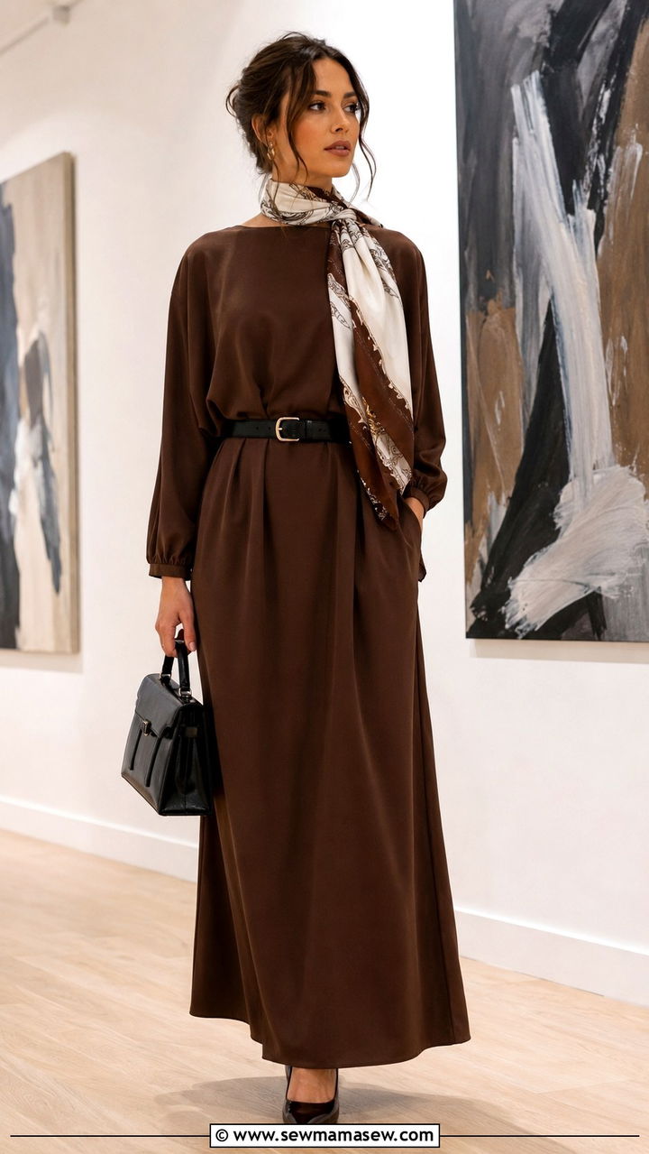Classy Monochrome Maxi Dress with Contrast Accessories - 30 classy maxi dress outfits
