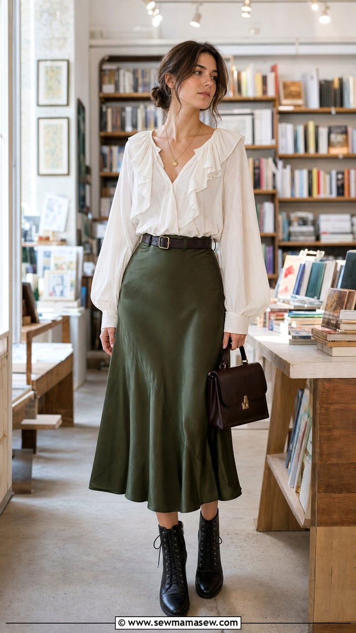 Classy Poetcore Blouse and Midi Skirt Outfit - 25 classy poetcore outfits