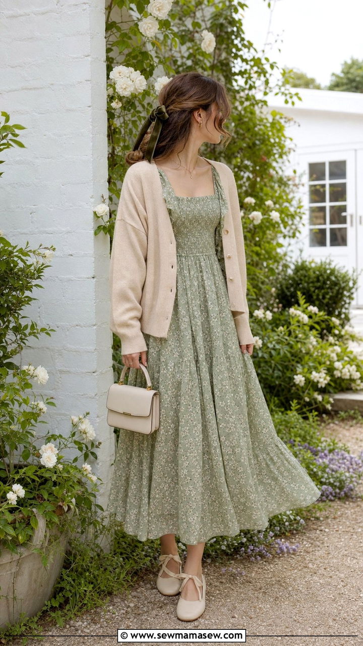Classy Poetcore Cardigan and Maxi Dress Outfit - 25 classy poetcore outfits
