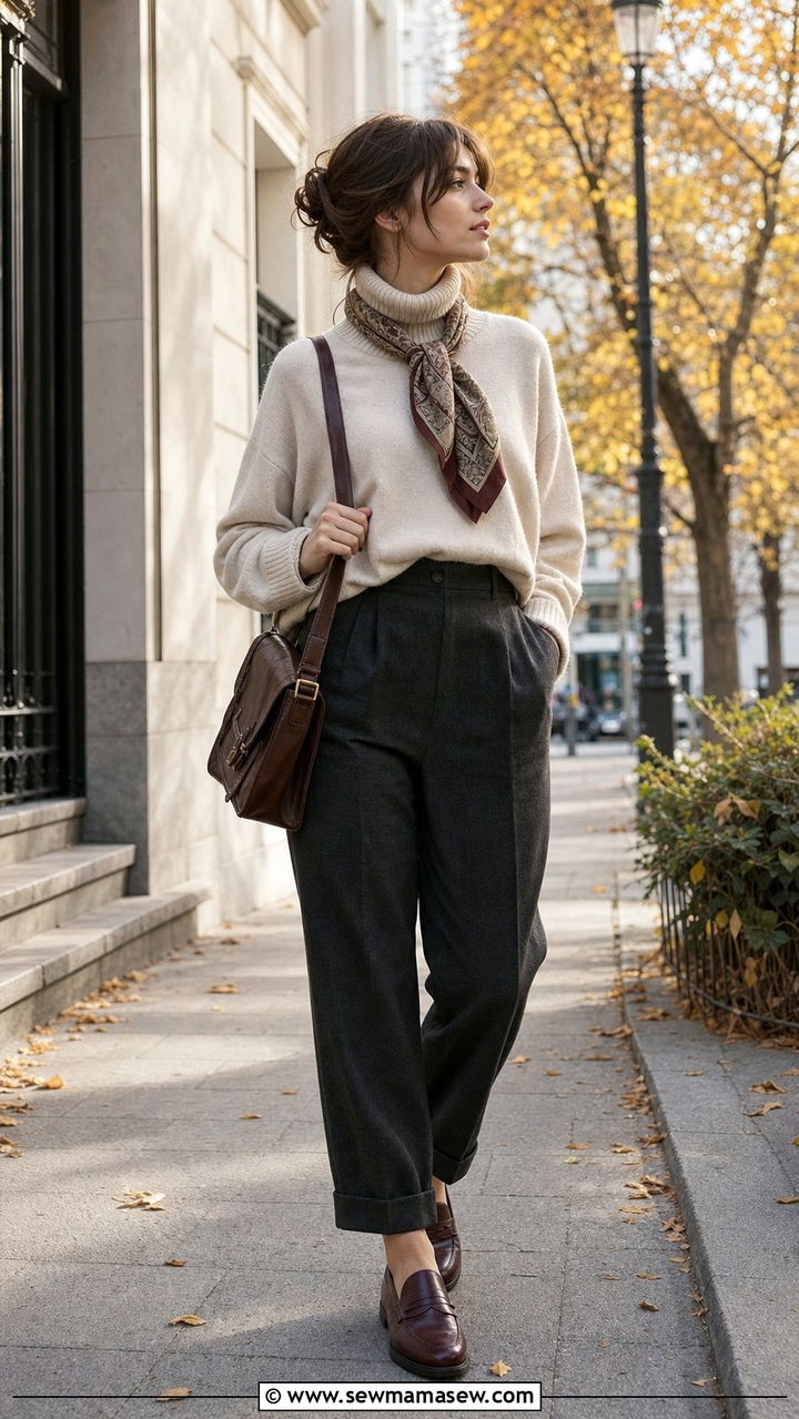 Classy Poetcore Turtleneck and Tailored Trousers Outfit - 25 classy poetcore outfits
