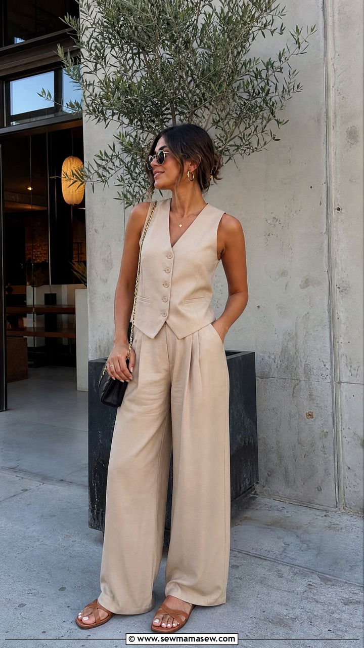 Co Ord Vest and Pants Set - 35 LA brunch outfit ideas