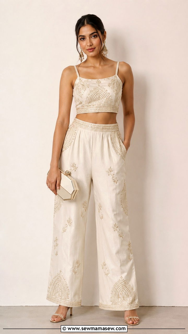 Co ord set with ethnic embroidery - 30 Navratri outfit ideas