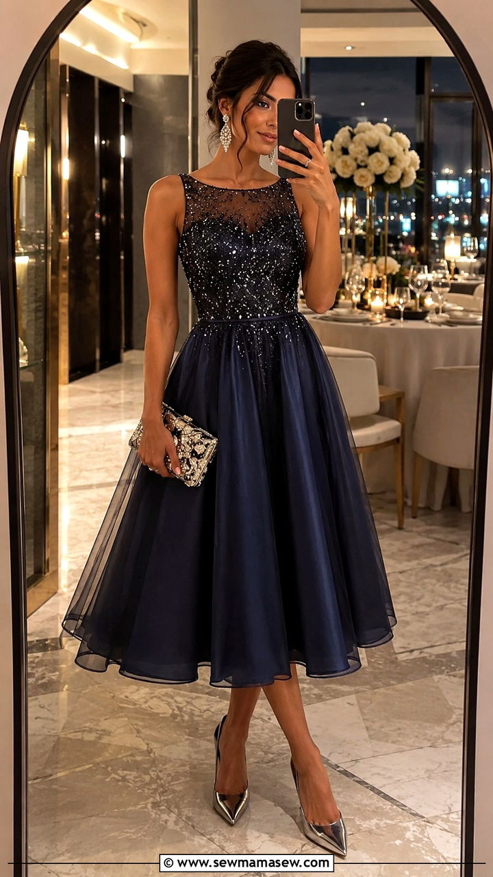 Cocktail Midi Dress for Pear Shape Wedding Guest - 25 Wedding guest outfit ideas pear shape