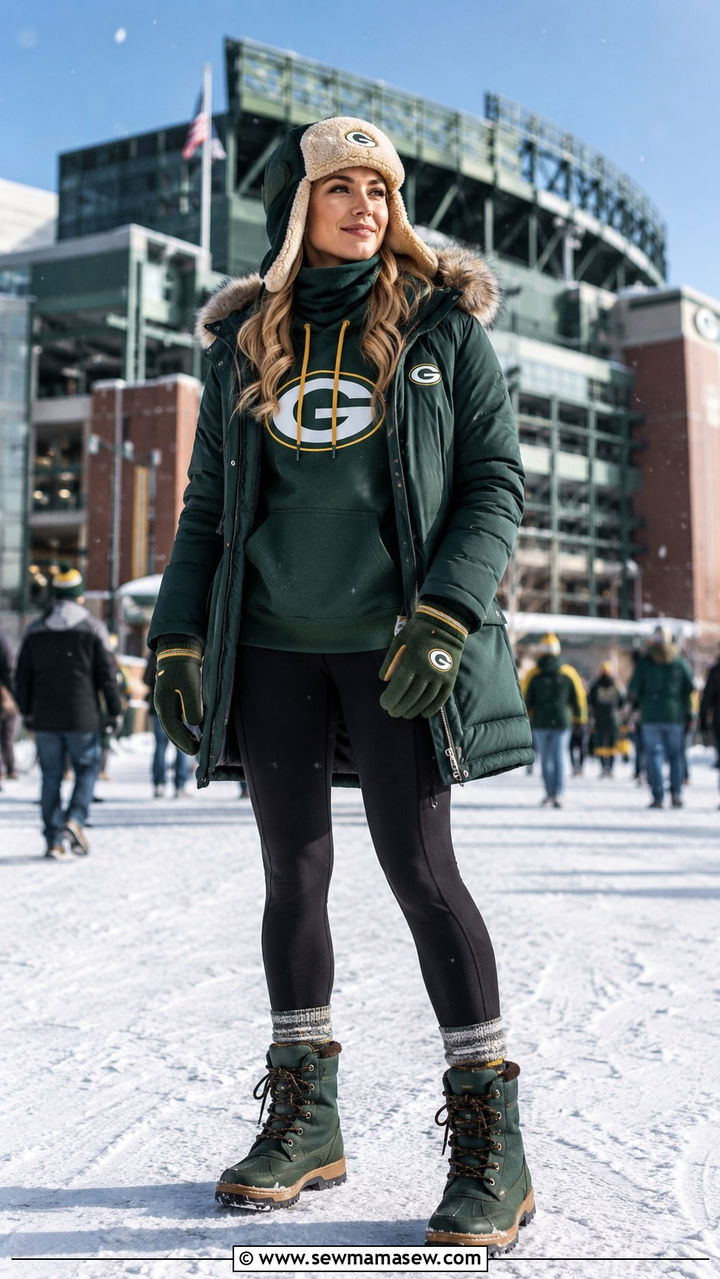 Cold Weather Packers Gameday Layered Outfit - 20 Gameday outfit ideas Wisconsin