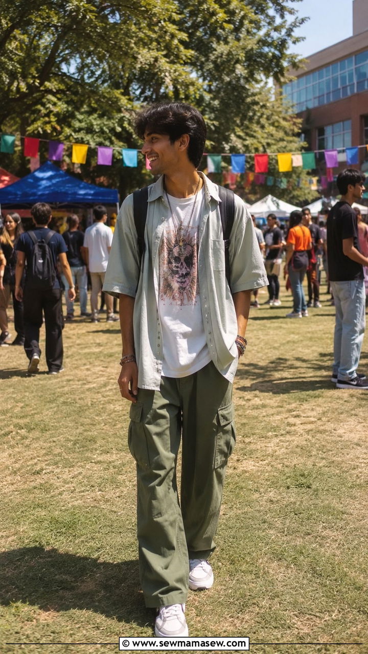 College fest oversized shirt and graphic tee outfit Mumbai - 25 Mumbai outfit ideas