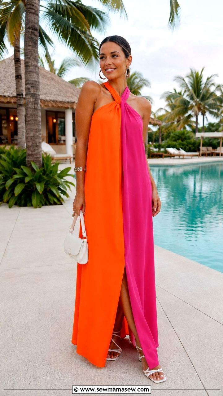 Color Block Maxi Dress Outfit - 20 maxi dress outfits 2026
