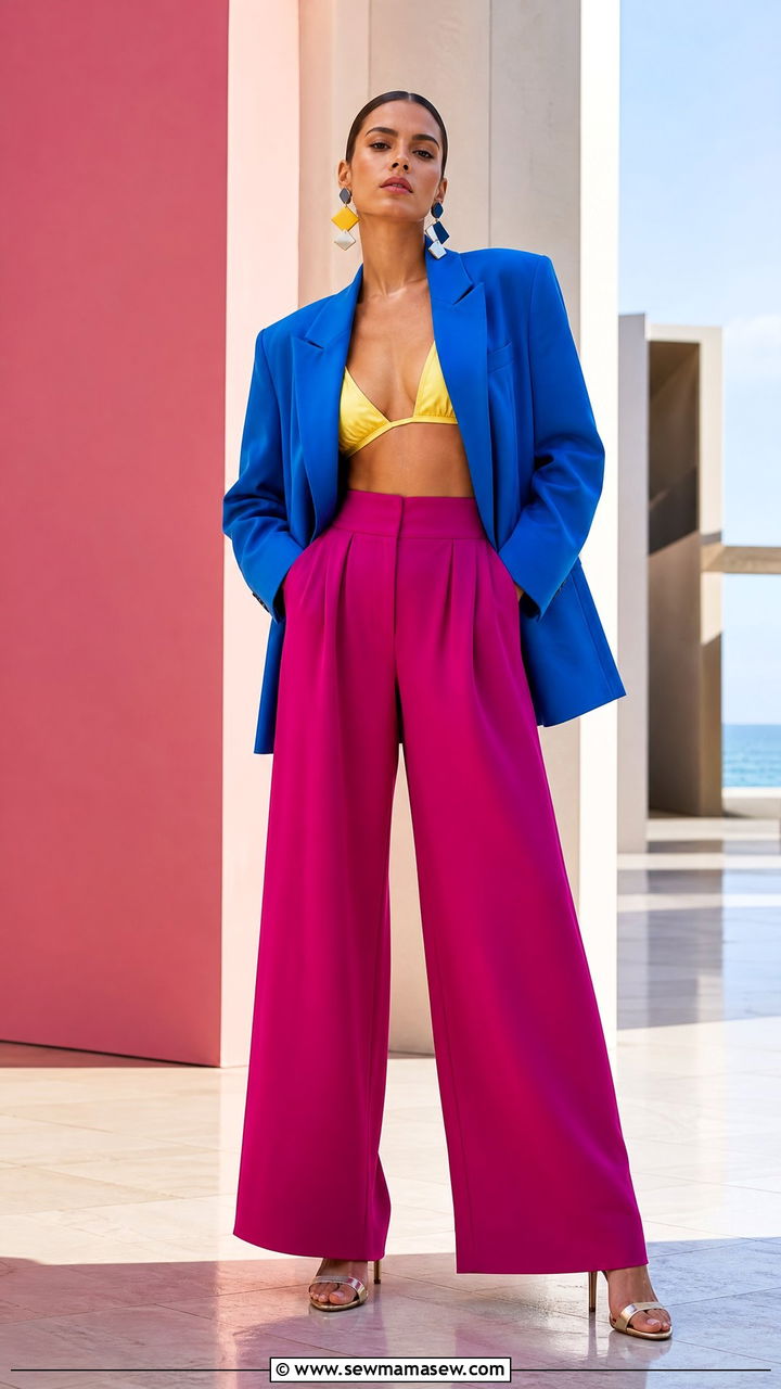 Color Blocking Outfit With Bold Contrast Tones - 25 maximalist outfits to copy