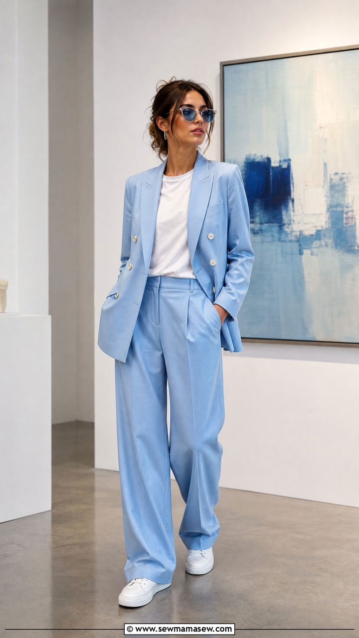 Color Drenching Tailored Suit Summer Outfit - 30 Stylish summer outfit ideas 2026