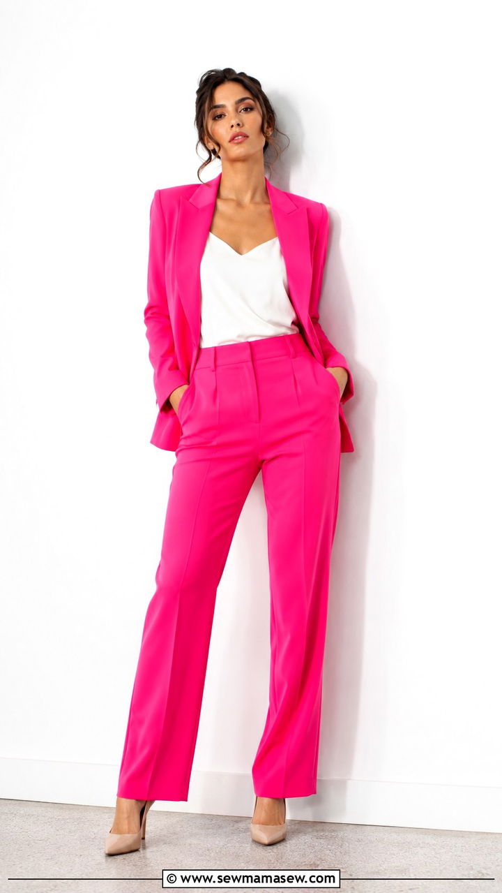 Color Pop Bold Suit Solo Photoshoot Outfit - 30 Solo photoshoot outfit ideas