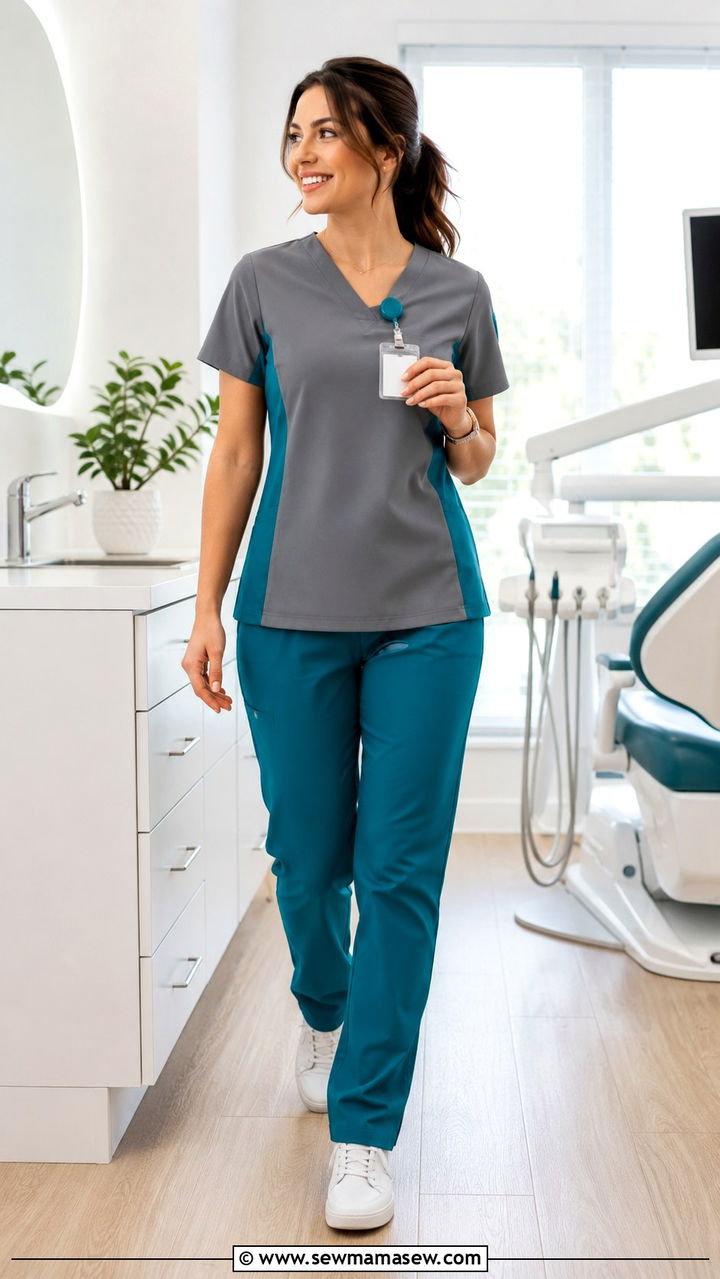 Color block scrub outfit - 30 Dental hygienist outfit ideas