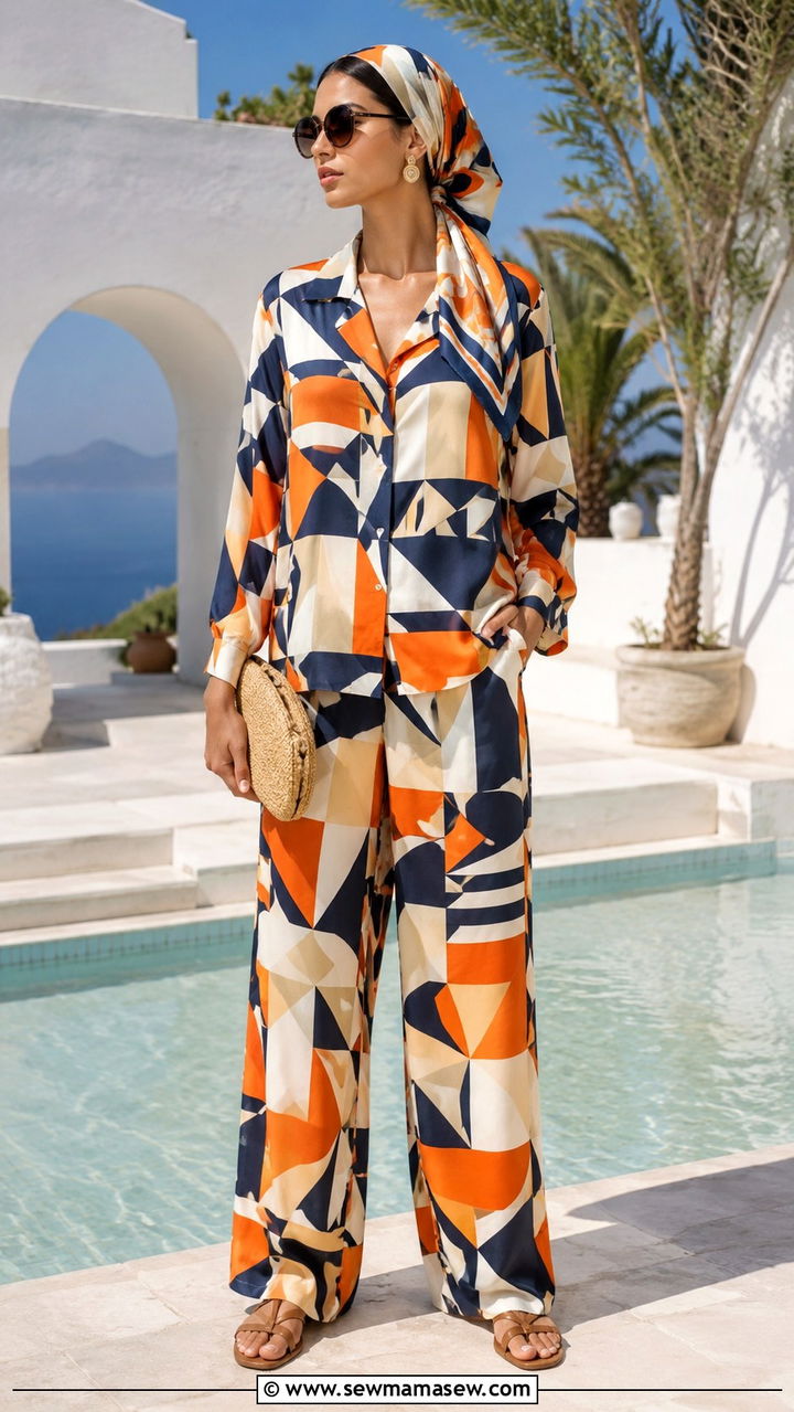 Colorblock Top and Matching Pants Set - 30 Top and pants matching set outfit ideas