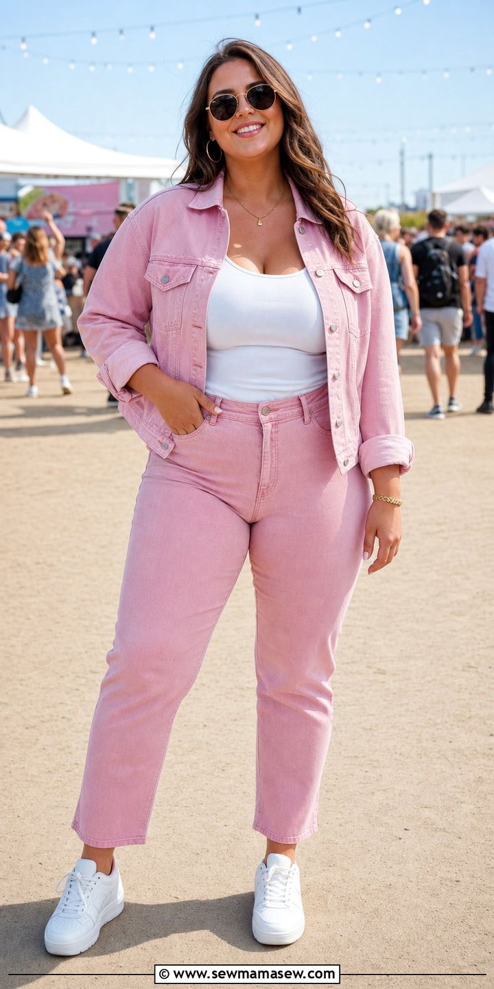 Colored Denim Double Denim - 25 Double denim outfit ideas plus size