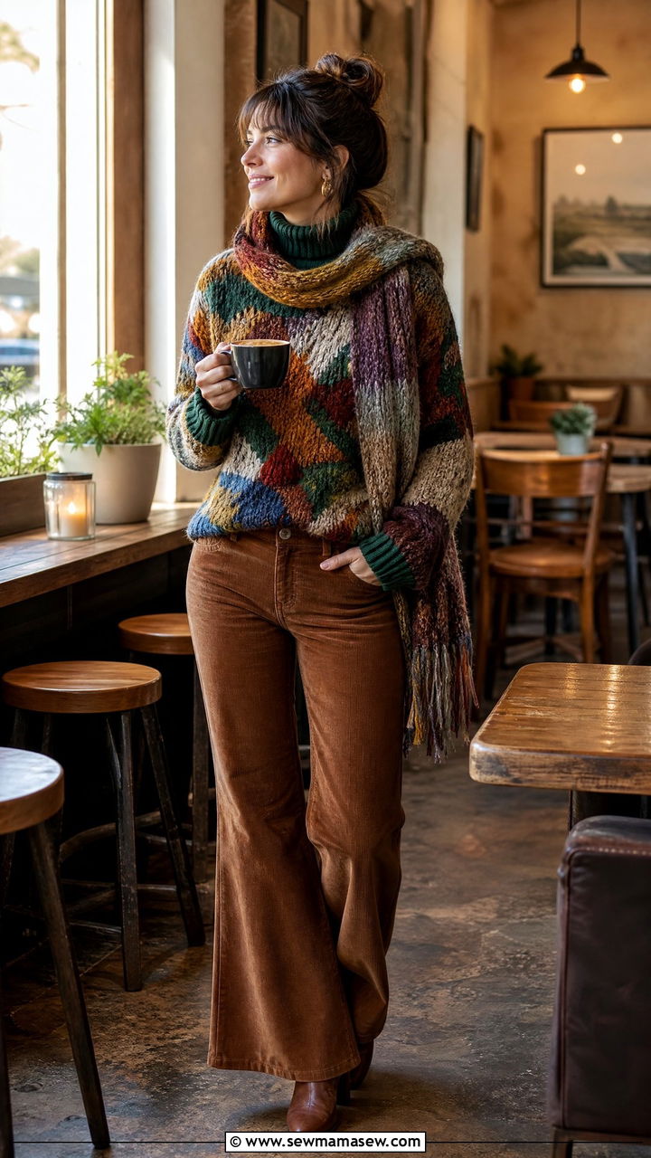 Colorful Knit Pile On Texture Outfit - 35 maximalist outfits