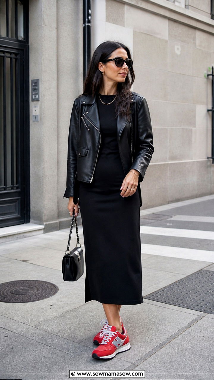 Colorful Sneakers with All Black Outfit - 40 casual sneaker outfits