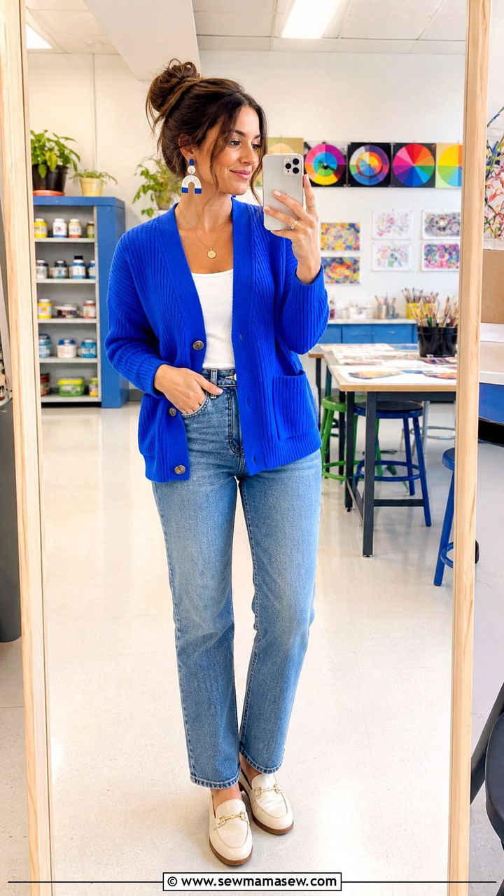 Colorful cardigan art teacher outfit - 20 Art teacher outfit ideas