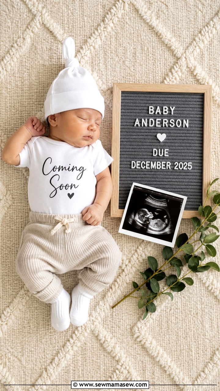Coming Soon Bodysuit With Letterboard - 20 Baby announcement outfit ideas