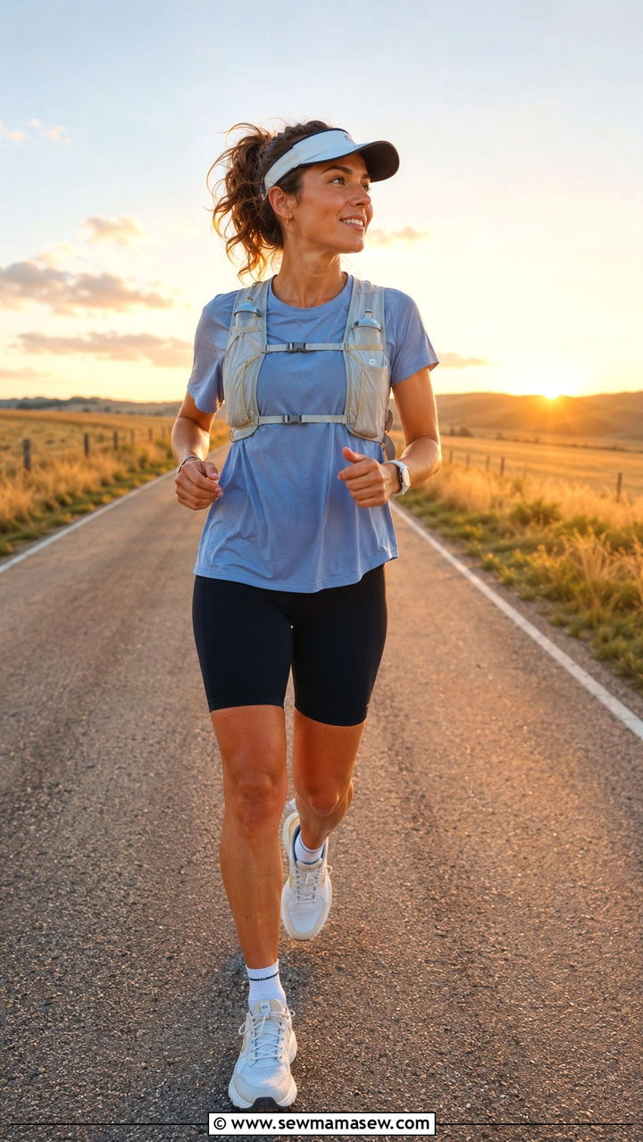 Compression Shorts And Breathable Tee Morning Run - 25 Morning run outfit ideas
