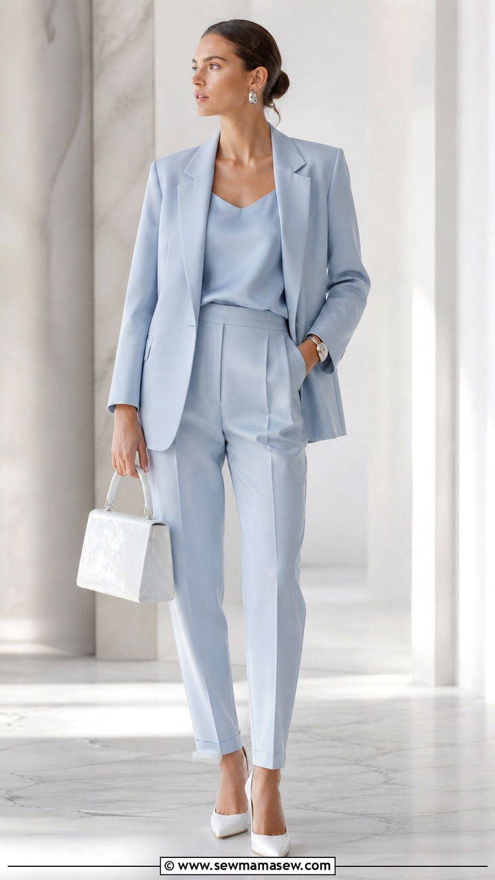 Cool Blue Monochrome Suit Outfit - 20 2026 outfits Pinterest