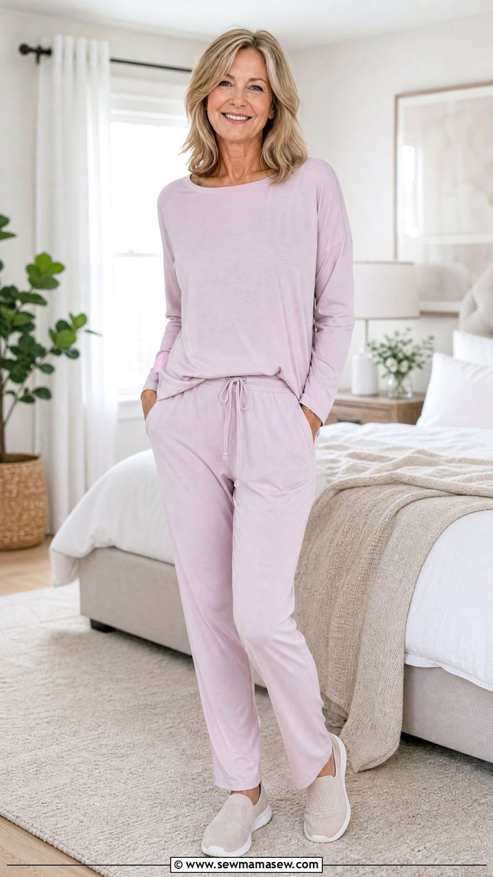 Cooling Bamboo Lounge Set For Hot Flashes - 25 Loungewear outfit ideas for women over 50