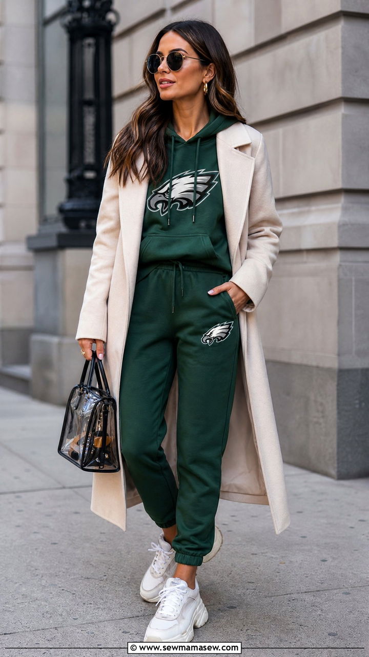 Coordinated Athleisure Set with Matching Joggers and Dad Sneakers - 25 Gameday outfit ideas NFL