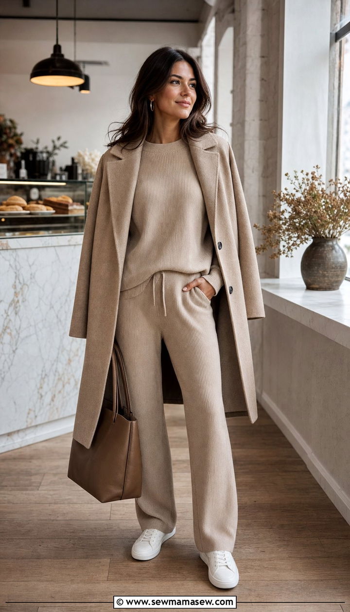 Coordinated Knit Lounge Set Outfit - 25 elegant outfits aesthetic