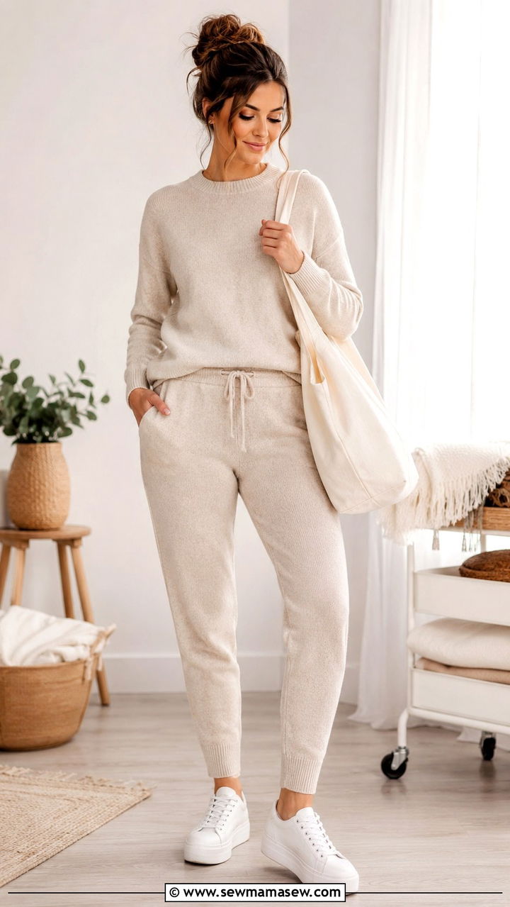 Coordinated Knit Set and Sneakers Photographer Outfit - 25 Photographer outfit ideas