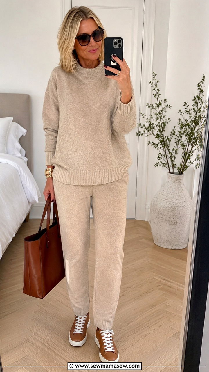 Coordinated Knit Set for Women Over 50 - 30 Chic outfit ideas for women over 50