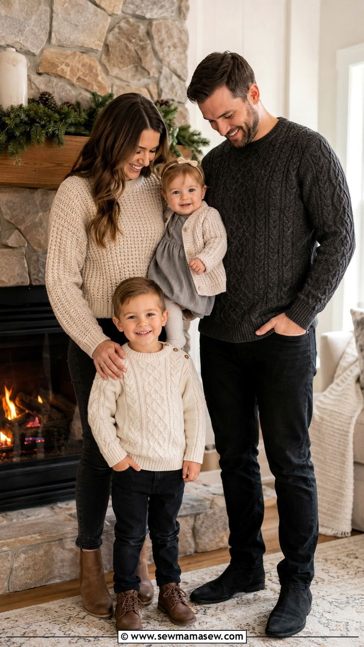 Coordinated Knit Sweater Family Photo Outfits - 20 Pinterest family photo outfits