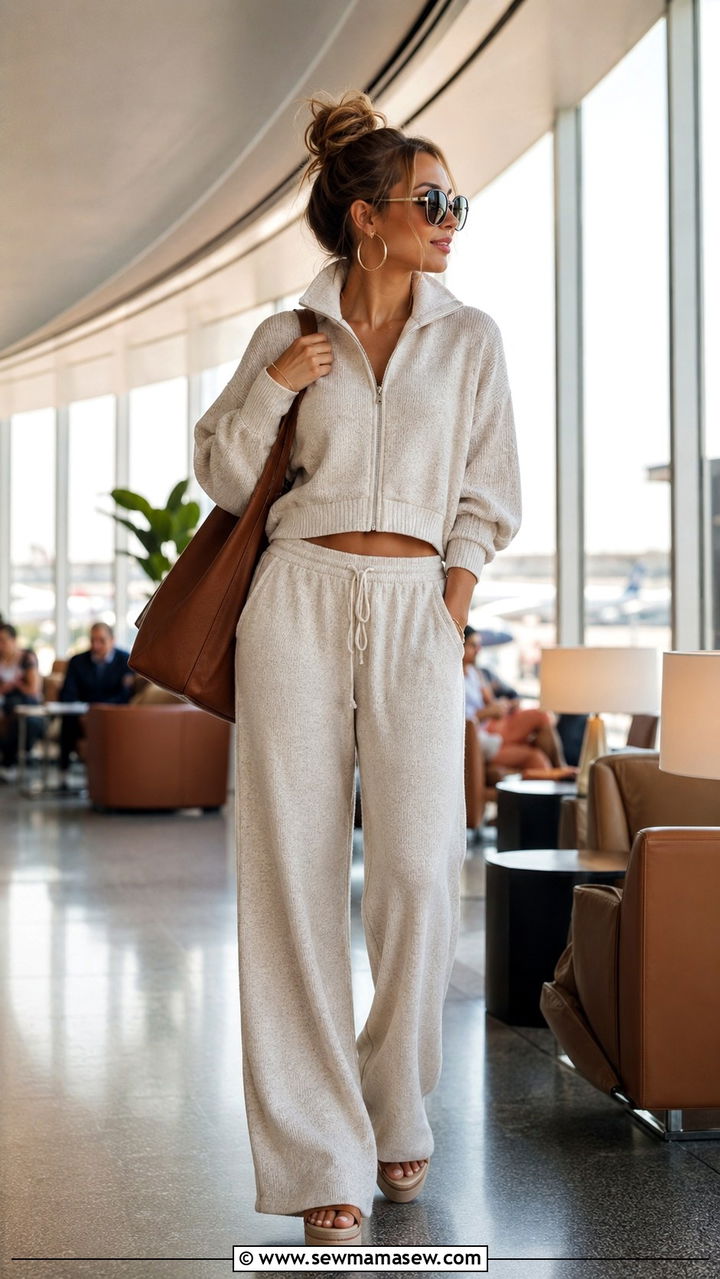 Coordinated Lounge Set With Oversized Tote Brunch - 30 brunch outfits 2026