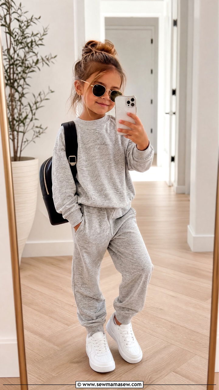Coordinated Lounge Set with Backpack - 25 First day of kindergarten outfit ideas