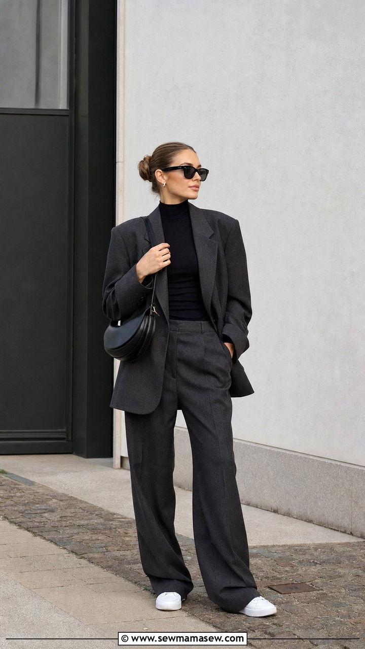 Copenhagen Layered Turtleneck and Wide Leg Pants - 25 Europe travel outfits inspo