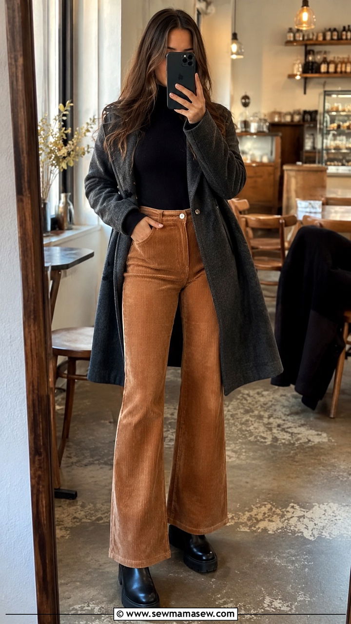 Corduroy Flare Pants Outfit For Skinny Legs - 25 Outfit ideas for skinny legs